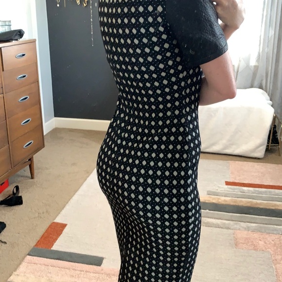 NWT Yigal Azrouël lattice dress w/ leather detail - Picture 10 of 10